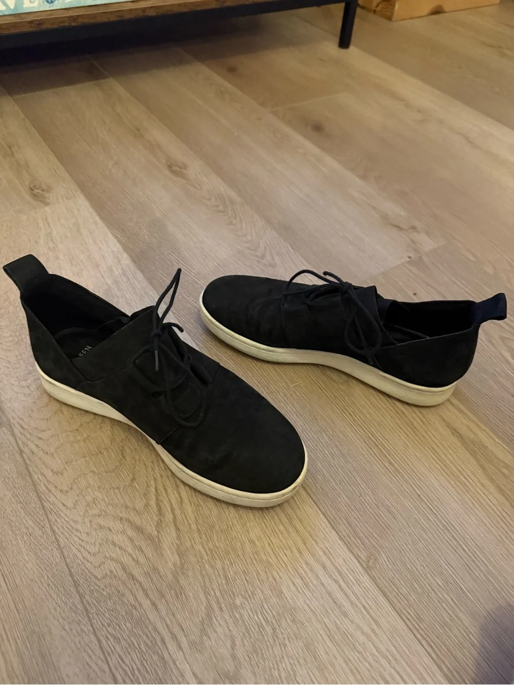 Eileen Fisher Black Kipling Easy Nubuck Leather Sneakers Women’s Size 8.5
